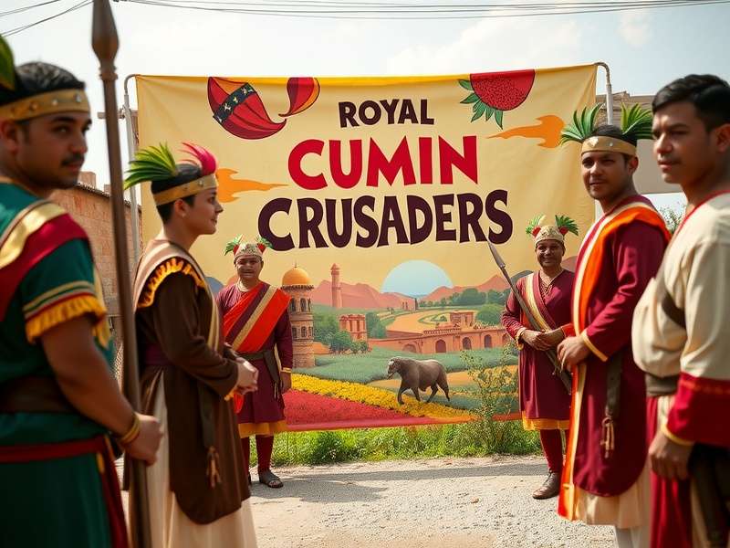 Royal Cumin Crusaders community event with players in traditional costumes